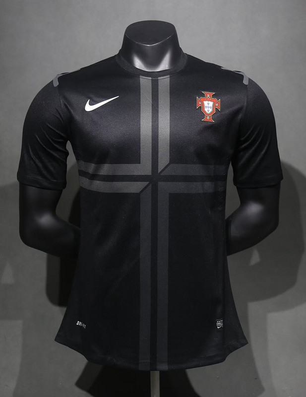 Player Version Retro Jersey Portugal 2012 Away Black Soccer Jersey Vintage Football Shirt