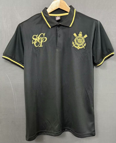 Fan Version 2025-2026 Corinthians Black Soccer Polo Football Polo