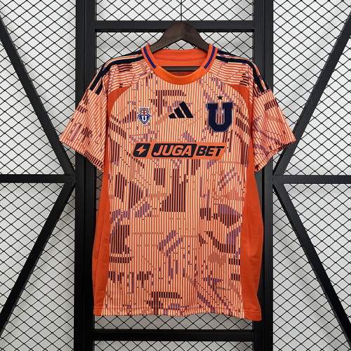 Fans Version 2025-2026 Club Universidad de Chile Away Orange Soccer Jersey Football Shirt