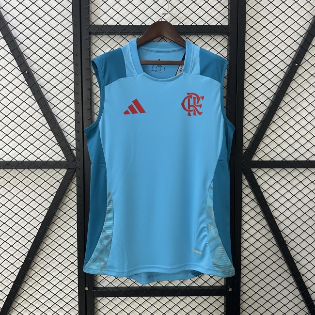 Fan Version 2025-2026 Flamengo White/Blue Soccer Training Vest