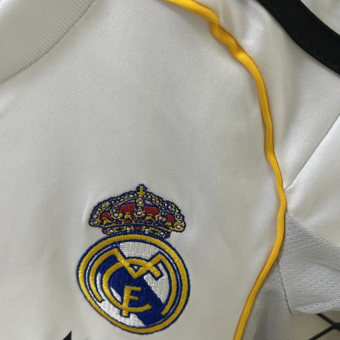 Youth Uniform Kids Kit 2025-2026 Real Madrid Home Soccer Jersey Shorts Child Football Set