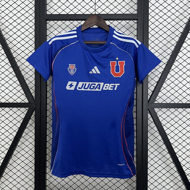 Women 2025-2026 Club Universidad de Chile Home Soccer Jersey Lady Football Shirt
