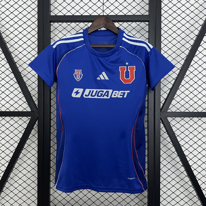 Women 2025-2026 Club Universidad de Chile Home Soccer Jersey Lady Football Shirt