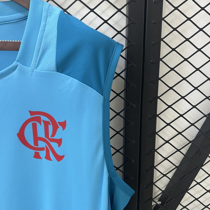 Fan Version 2025-2026 Flamengo White/Blue Soccer Training Vest