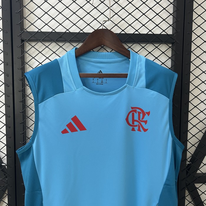 Fan Version 2025-2026 Flamengo White/Blue Soccer Training Vest