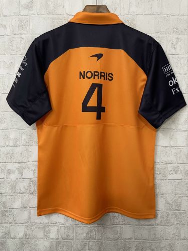 2025 Maclaren Yellow/Black Shirt Norris 4 Jersey