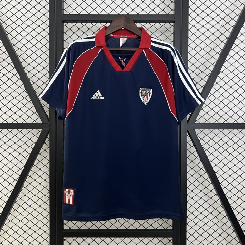 Retro Jersey 1999-2000 Athletic Bilbao Away Dark Blue Vintage Soccer Jersey Football Shirt