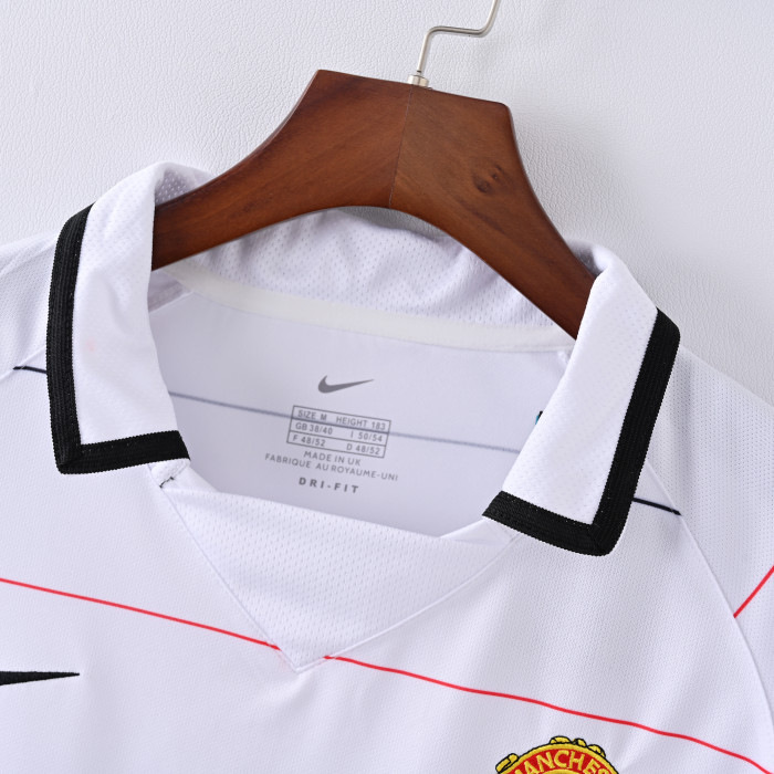 Retro Jersey 2003-2004 Manchester United Third Away White Soccer Jersey Man U Vintage Football Shirt