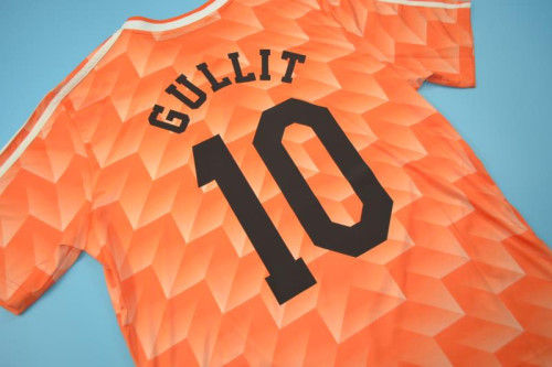 Retro Jersey 1988 Netherlands GULLIT 10 Home Soccer Jersey Vintage Holland Orange Football Shirt