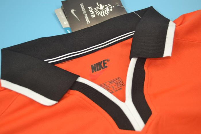 with Front Lettering Retro Jersey 1998 Netherlands Home Soccer Jersey Vintage Holland Football Shirt