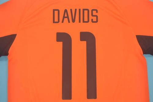 Retro Jersey 2002 Netherlands DAVIDS 11 Home Soccer Jersey Vintage Holland Football Shirt