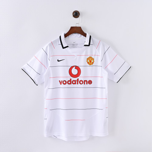 Retro Jersey 2003-2004 Manchester United Third Away White Soccer Jersey Man U Vintage Football Shirt