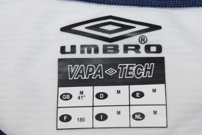 with UCL Patch Retro Jersey Long Sleeve 2000-2001 Manchester United Away White Soccer Jersey