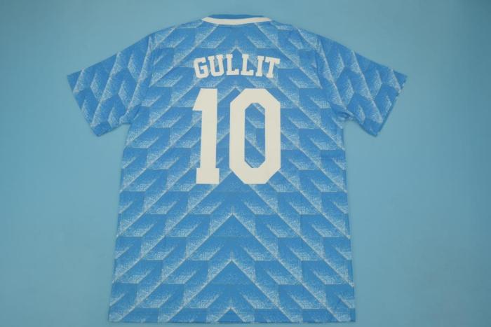 Retro Jersey 1988 Netherlands GULLIT 10 Away Blue Soccer Jersey Vintage Holland Football Shirt