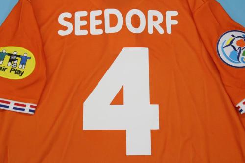 with Patch Retro Jersey 1996 Netherlands SEEDORF 4 Home Soccer Jersey Vintage Holland Football Shirt