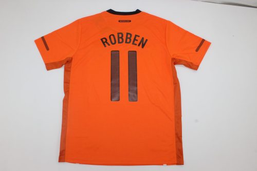 Retro Jersey 2010 Netherlands ROBBEN 11 Home Orange Soccer Jersey Vintage Football Shirt