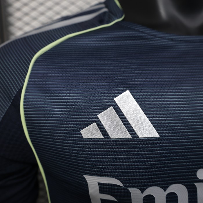 with HP Player Version 2025-2026 Real Madrid Away Soccer Jersey Real Football Shirt