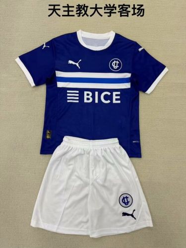 Adult Uniform 2025-2026 Catholic University Away Blue Soccer Jersey Shorts Universidad Catolica Football Kit