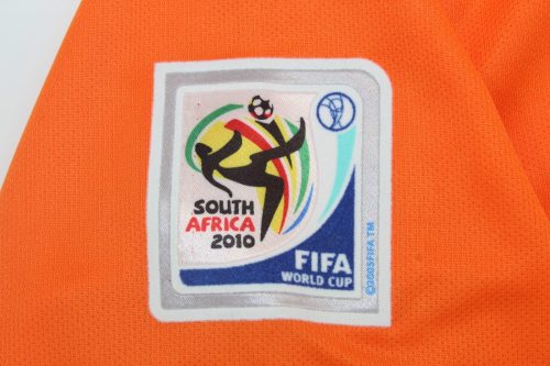 with Front Lettering+World Cup Patch Retro Jersey 2010 Netherlands ROBBEN 11 Home Soccer Jersey Vintage Holland Football Shirt