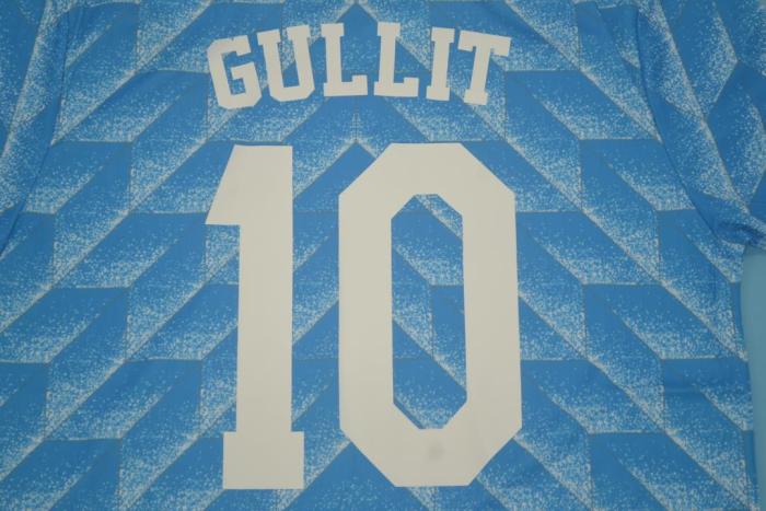 Retro Jersey 1988 Netherlands GULLIT 10 Away Blue Soccer Jersey Vintage Holland Football Shirt