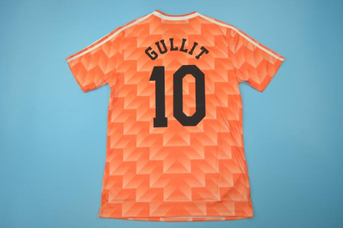 Retro Jersey 1988 Netherlands GULLIT 10 Home Soccer Jersey Vintage Holland Orange Football Shirt