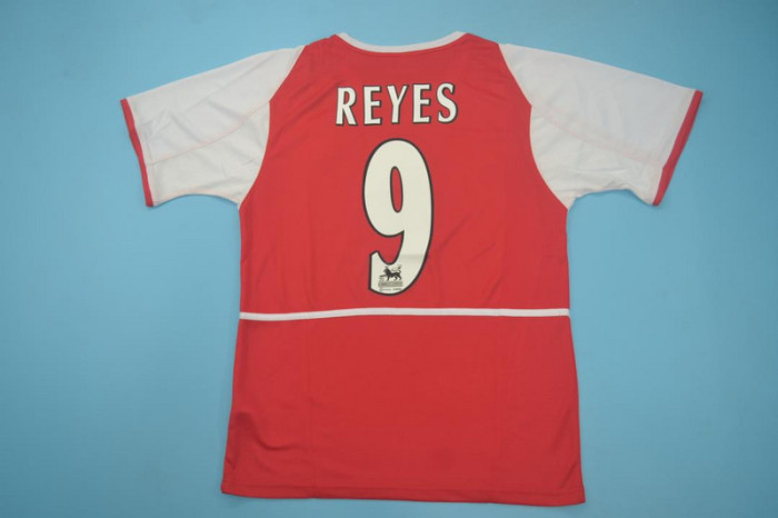 with EPL Patch Retro Jersey 2003-2004 Arsenal REYES 9 Home Soccer Jersey Red Vintage Football Shirt
