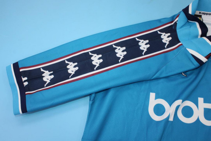 with Patch Retro Jersey 1998-1999 Manchester City Home Soccer Jersey Vintage Football Shirt