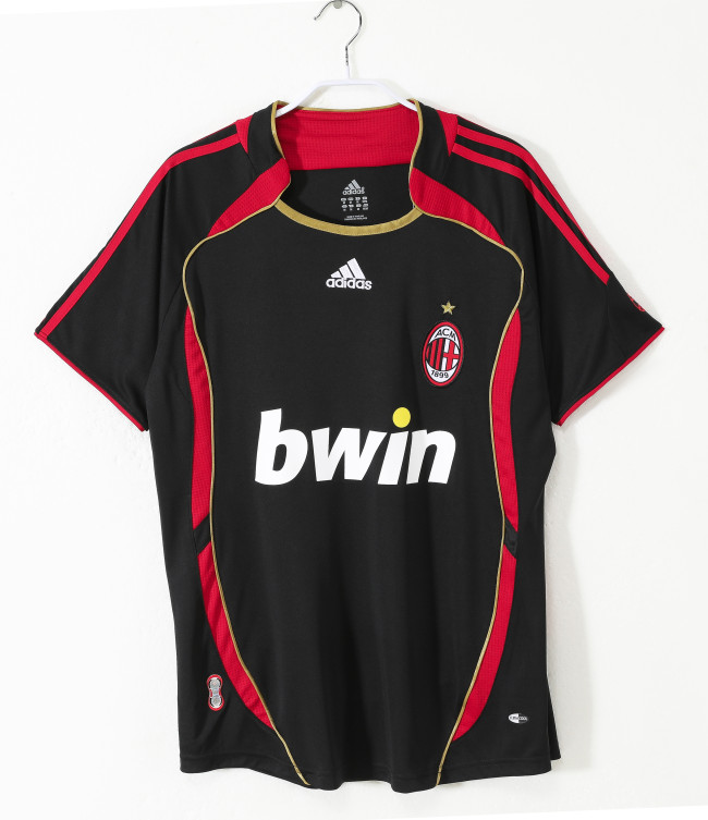 Retro Jersey 2006-2007 AC Milan Third Away Black Soccer Jersey Vintage Football Shirt