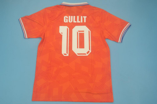 Retro Jersey 1991 Netherlands GULLIT 10 Home Soccer Jersey Vintage Holland Football Shirt