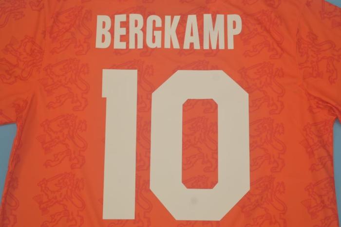 Retro Jersey 1995 Netherlands BERGKAMP 10 Home Soccer Jersey Vintage Holland Football Shirt