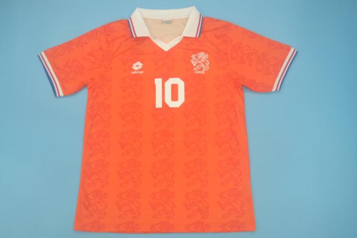 Retro Jersey 1995 Netherlands BERGKAMP 10 Home Soccer Jersey Vintage Holland Football Shirt