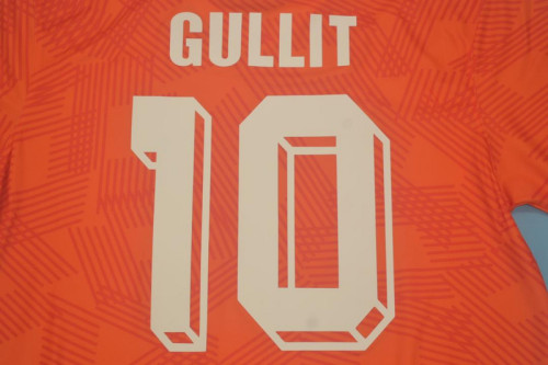 Retro Jersey 1991 Netherlands GULLIT 10 Home Soccer Jersey Vintage Holland Football Shirt