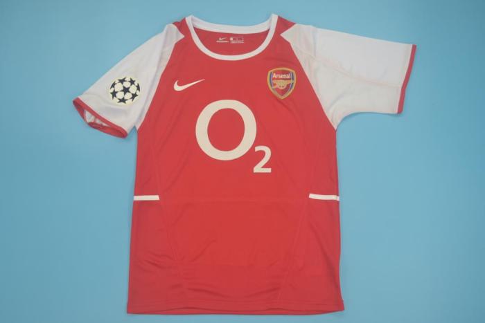 with UCL Patch Retro Jersey 2002-2004 Arsenal HENRY 14 Home Soccer Jersey Red Vintage Football Shirt