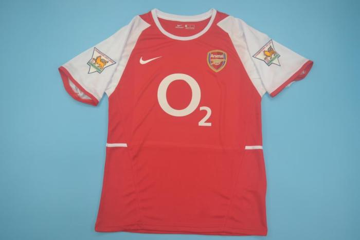 with Golden EPL Patch Retro Jersey 2002-2003 Arsenal Home Soccer Jersey Red Vintage Football Shirt