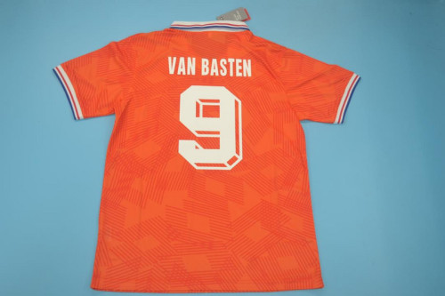 Retro Jersey 1991 Netherlands VAN BASTEN 9 Home Soccer Jersey Vintage Holland Football Shirt