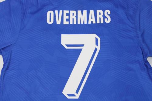 Retro Jersey 1991 Netherlands OVERMARS 7 Away Blue Soccer Jersey Vintage Holland Football Shirt