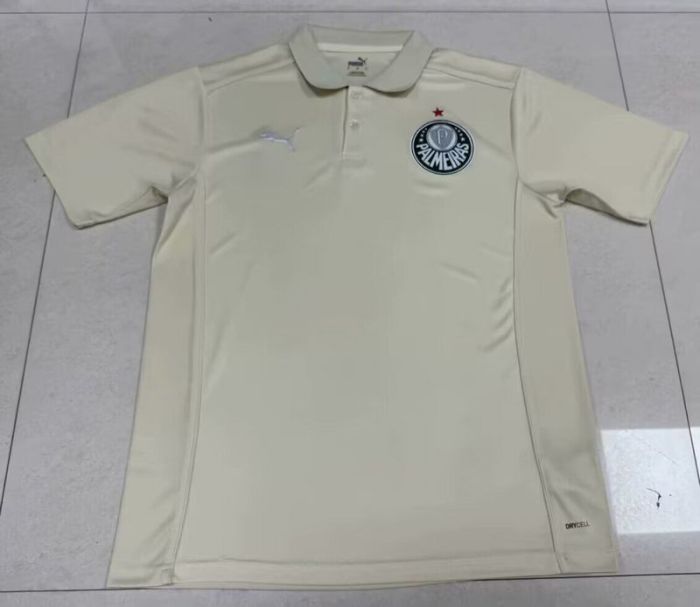 Fan Version 2025-2026 Palmeiras Light Yellow Soccer Polo Football Polo