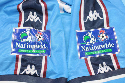 with Patch Retro Jersey 1998-1999 Manchester City Home Soccer Jersey Vintage Football Shirt