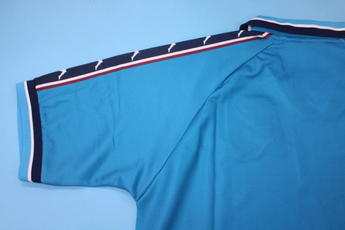 with Patch Retro Jersey 1998-1999 Manchester City Home Soccer Jersey Vintage Football Shirt