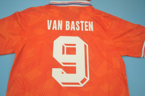 Retro Jersey 1991 Netherlands VAN BASTEN 9 Home Soccer Jersey Vintage Holland Football Shirt