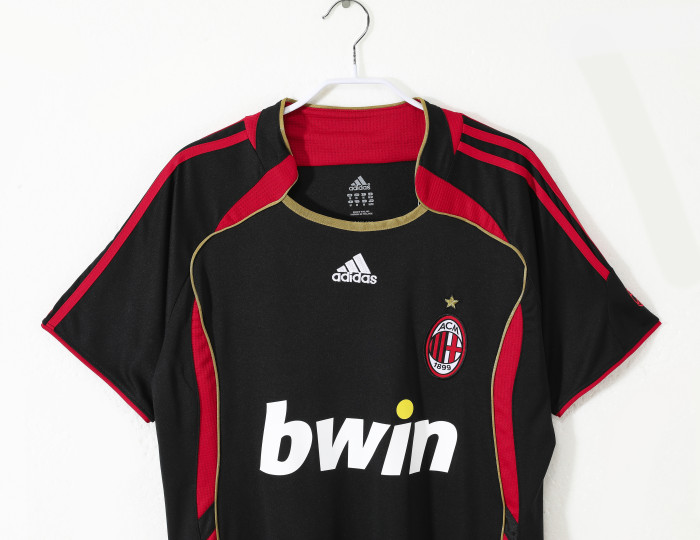 Retro Jersey 2006-2007 AC Milan Third Away Black Soccer Jersey Vintage Football Shirt
