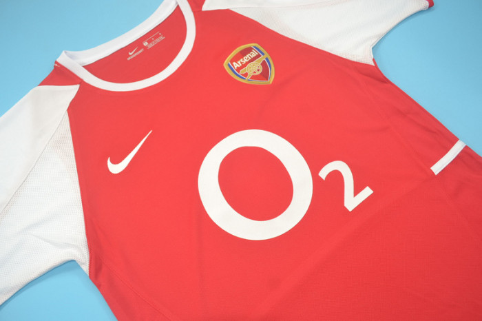 with UCL Patch Retro Jersey 2002-2004 Arsenal Home Soccer Jersey Red Vintage Football Shirt