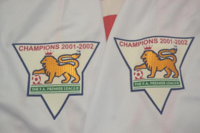 with Golden EPL Patch Retro Jersey 2002-2003 Arsenal Home Soccer Jersey Red Vintage Football Shirt