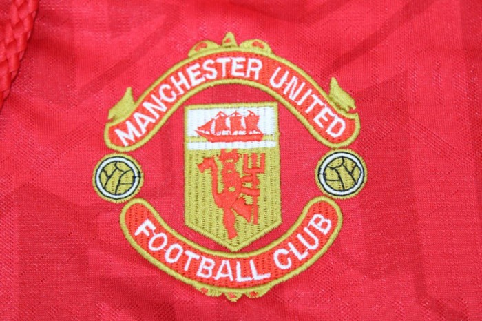 Retro Jersey Long Sleeve 1992-1994 Manchester United Home Soccer Jersey Vintage Football Shirt