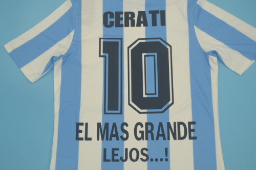 Retro Jersey 1986 Argentina CERATI 10 Home Soccer Jersey Vintage Football Shirt