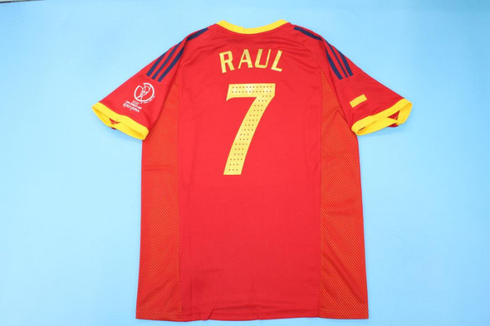 with Patch Retro Jersey 2002 Spain 7 RAUL Home Soccer Jersey Vintage Football Shirt