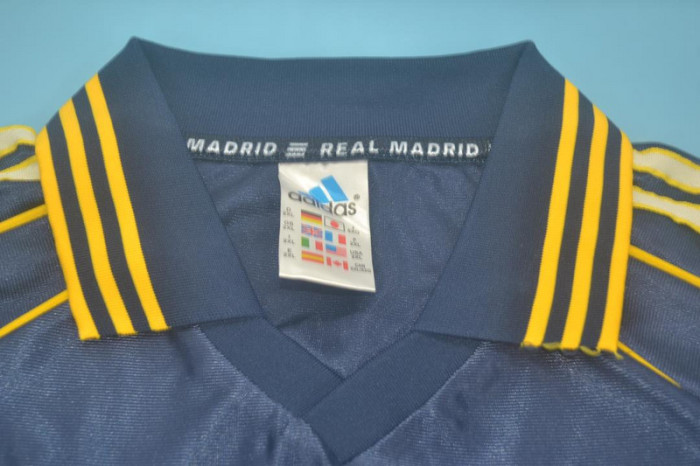 Retro Jersey 1998-1999 Real Madrid Third Away Dark Blue Soccer Jersey Vintage Football Shirt