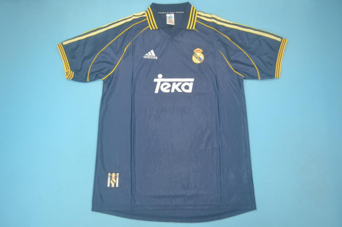 Retro Jersey 1998-1999 Real Madrid Third Away Dark Blue Soccer Jersey Vintage Football Shirt