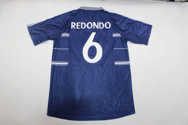 Retro Jersey 1998-1999 Real Madrid REDONDO 6 Third Away Dark Blue Soccer Jersey Vintage Football Shirt