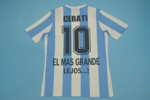Retro Jersey 1986 Argentina CERATI 10 Home Soccer Jersey Vintage Football Shirt